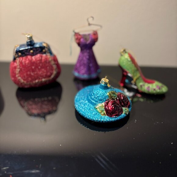 Glass Ornament Set โ Vintage Style โ 4pc - Picture 1 of 8